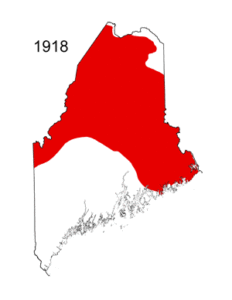 Map of budworm infestations, 1918-88